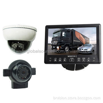 7.0-inch Quad Rear-view Systems with Waterproof Monitor and CCD Camera for Surveillance